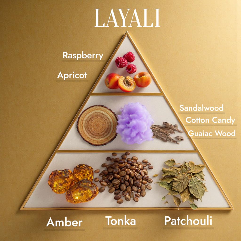 ROUH Layali Parfum 100ml | Oud for Men and Women – Unisex Arabic Perfume | Long-Lasting Oriental Fragrance with Incense, Fruity Accords & Amber Wood Perfume Notes