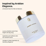 ROUH Amber Mirage Body Butter for Men and Women – Luxurious Moisturiser with Shea Butter and Oud, Amber, and Patchouli– Hydrating Skincare for Soft, Moisturised Skin – All Skin Types