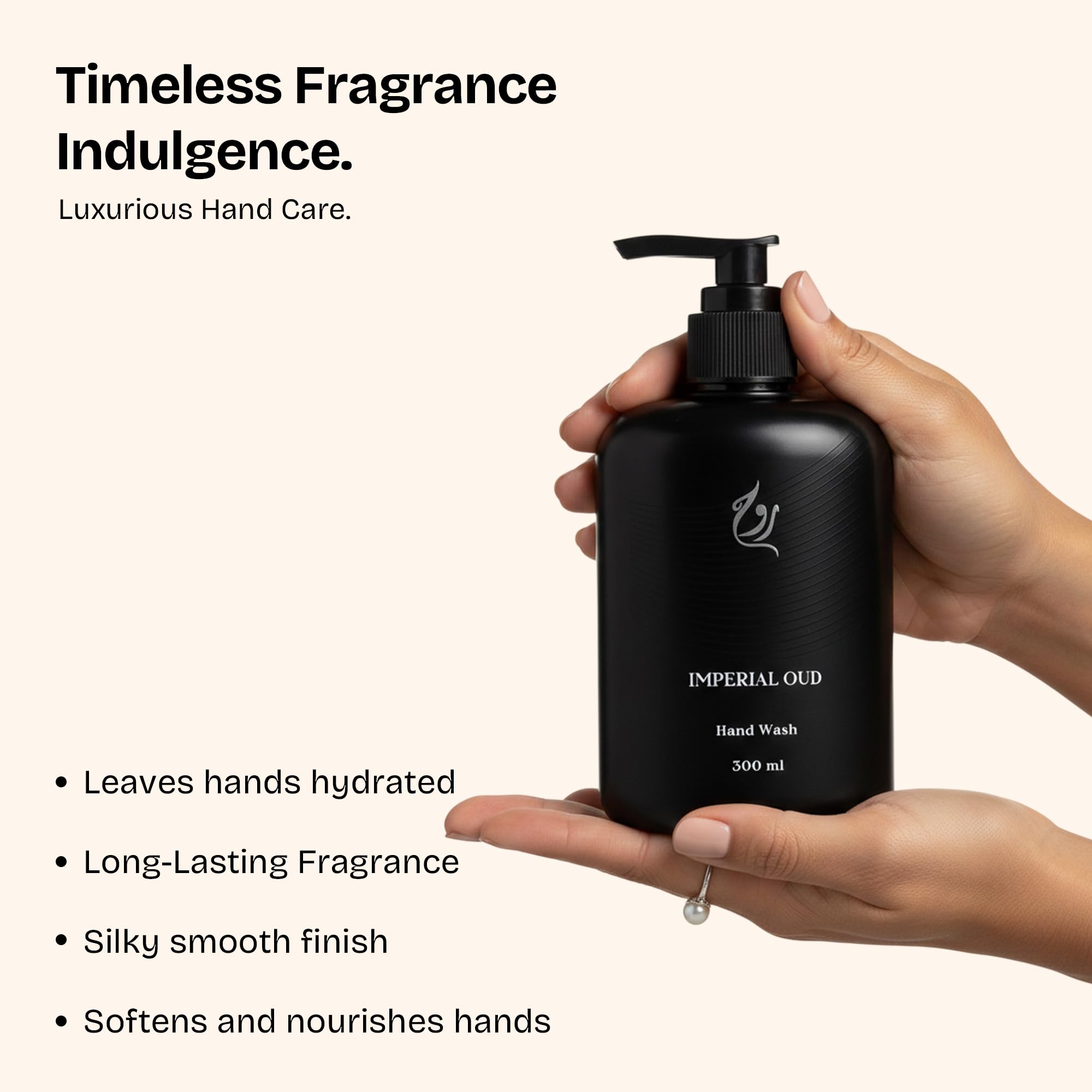 ROUH Imperial Oud Hand Wash – Luxury Arabian-Inspired Hand Soap with Deep Cleansing & Moisturising Formula – Long-Lasting Fragrance Infused with Rich Oud & Amber Notes – 300ml