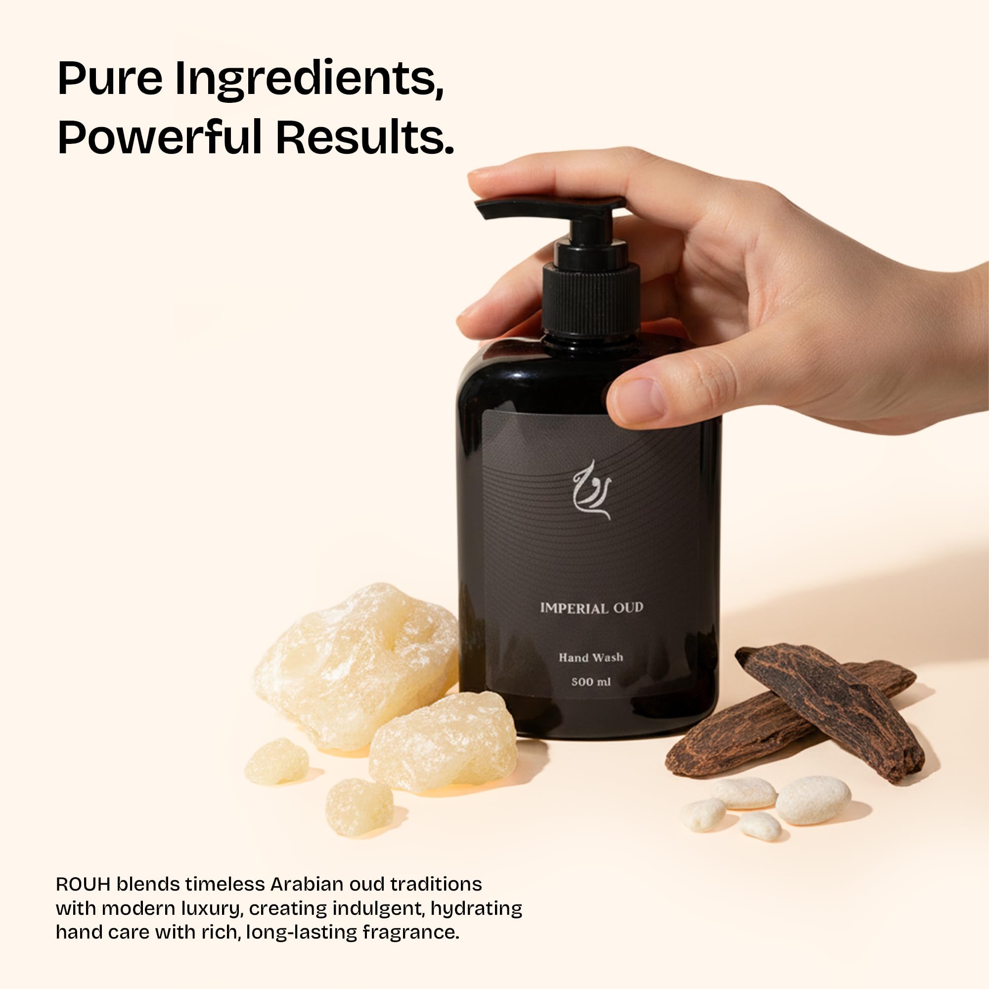 ROUH Imperial Oud Hand Wash – Luxury Arabian-Inspired Hand Soap with Deep Cleansing & Moisturising Formula – Long-Lasting Fragrance Infused with Rich Oud & Amber Notes – 300ml